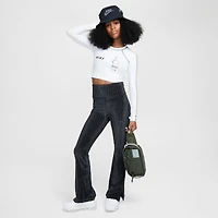 Girls' Big Kids' Nike High-Waisted Flared Ribbed Leggings