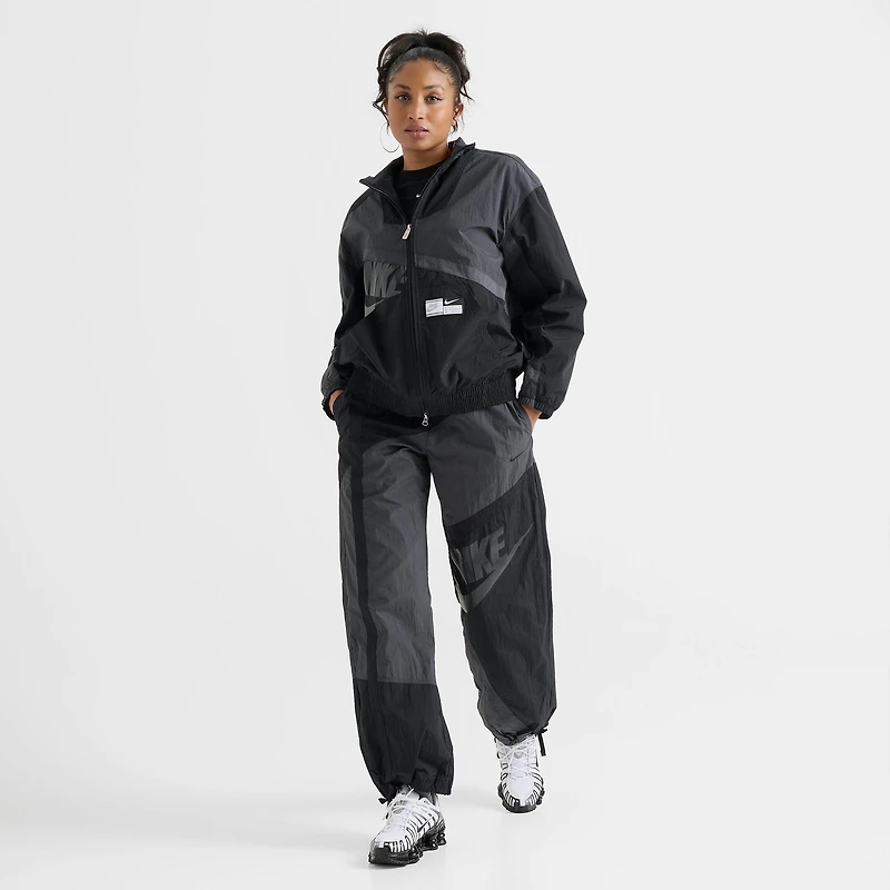 Womens Nike Sportswear Street Mid-Rise Loose Woven Open-Hem Pants