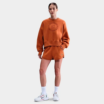 Women's NikeCourt Mid-Rise Fleece Tennis Shorts