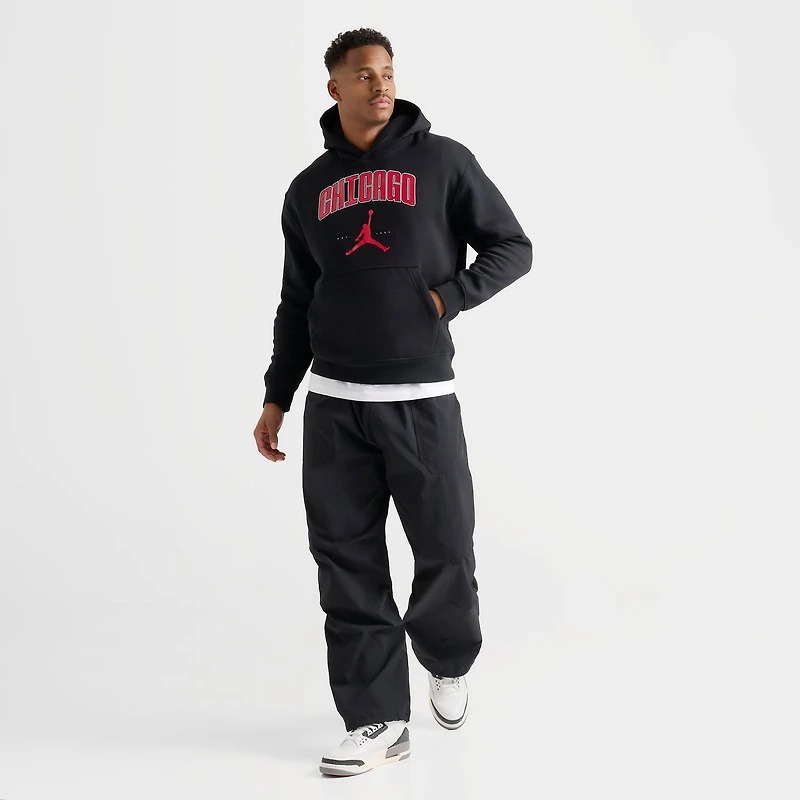 Men's Jordan Chicago Big Logo Fleece Pullover Hoodie