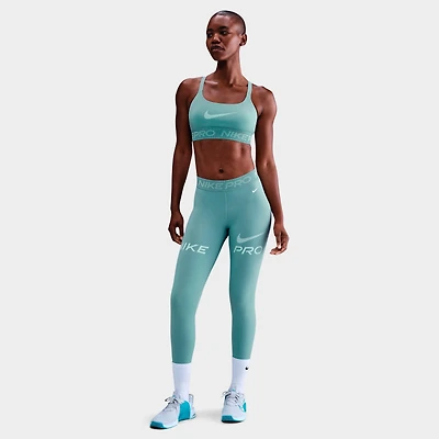 Women's Nike Pro Mid-Rise 7/8 Mesh-Panel Graphic Leggings