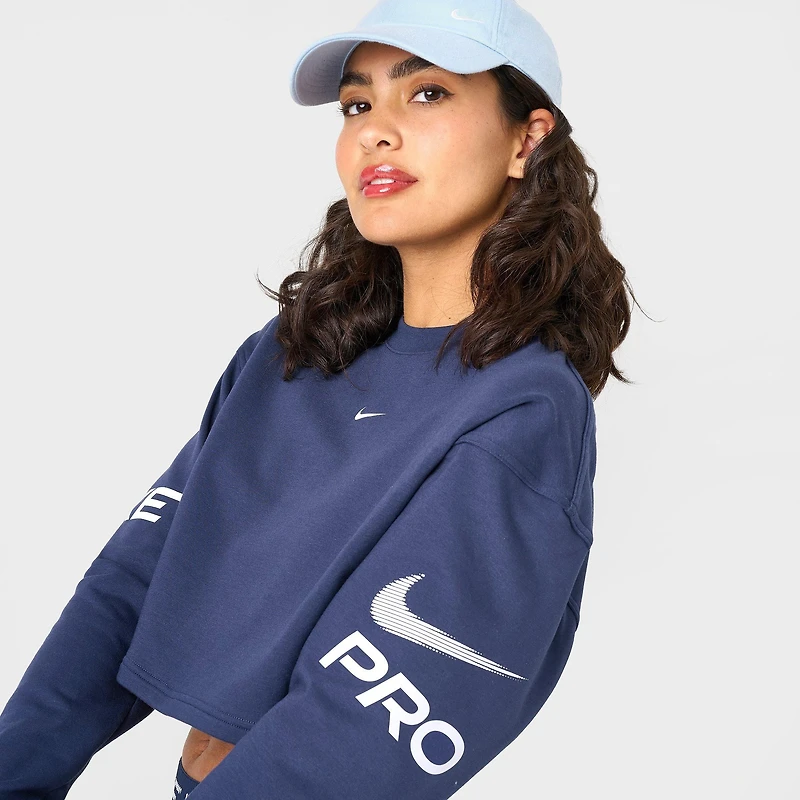 Women's Nike Pro Dri-FIT French Terry Loose Crewneck Sweatshirt