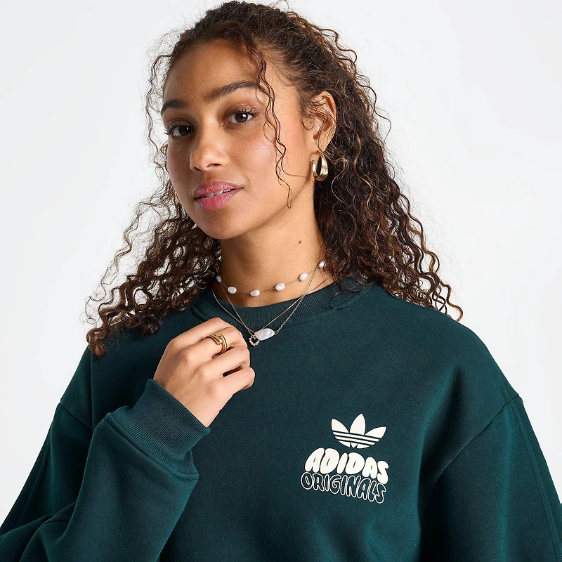 Women's adidas Originals Essential Wave Bubble Oversized Crewneck Sweatshirt