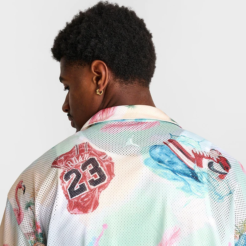 Men's Jordan Essentials Printed Button-Down Camp Top