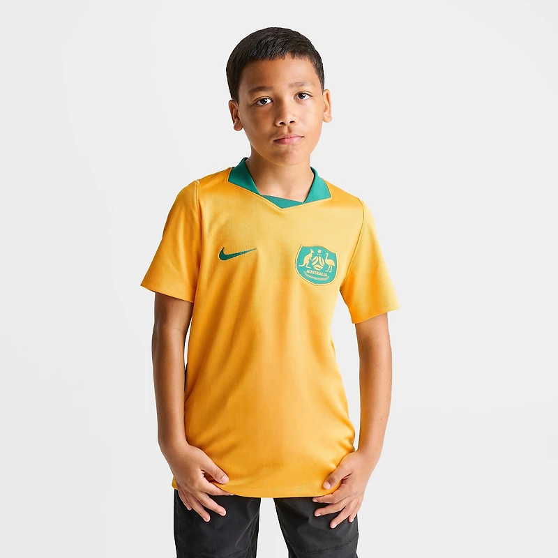 Big Kids' Nike Australia 26 Stadium Home Dri-FIT Replica Soccer Jersey