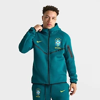 Men's Nike Brazil Soccer Tech Fleece Windrunner Full-Zip Hoodie