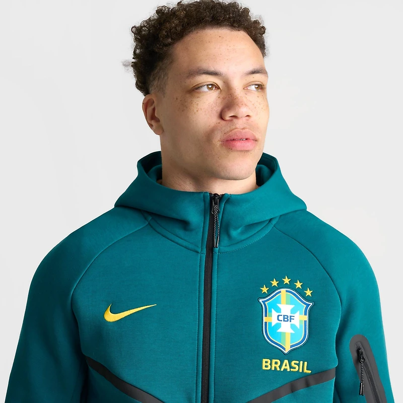 Men's Nike Brazil Soccer Tech Fleece Windrunner Full-Zip Hoodie