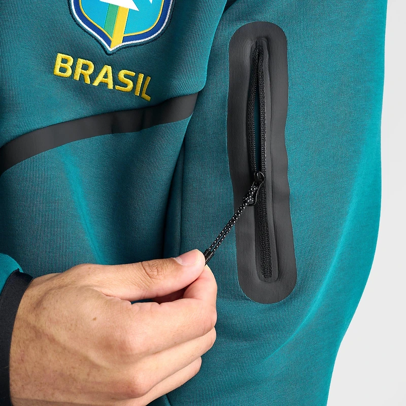 Men's Nike Brazil Soccer Tech Fleece Windrunner Full-Zip Hoodie