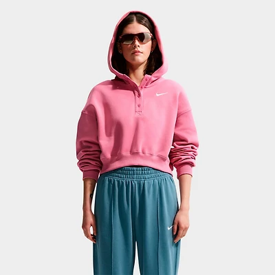 Women's Nike Sportswear Phoenix Fleece Oversized Cropped Henley Hoodie