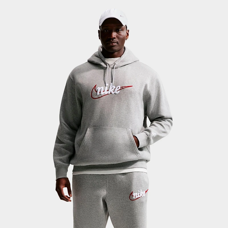 Men's Nike Sportswear Club Chenille Script Pullover Fleece Hoodie