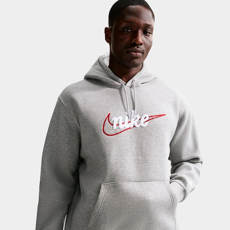 Men's Nike Sportswear Club Chenille Script Pullover Fleece Hoodie