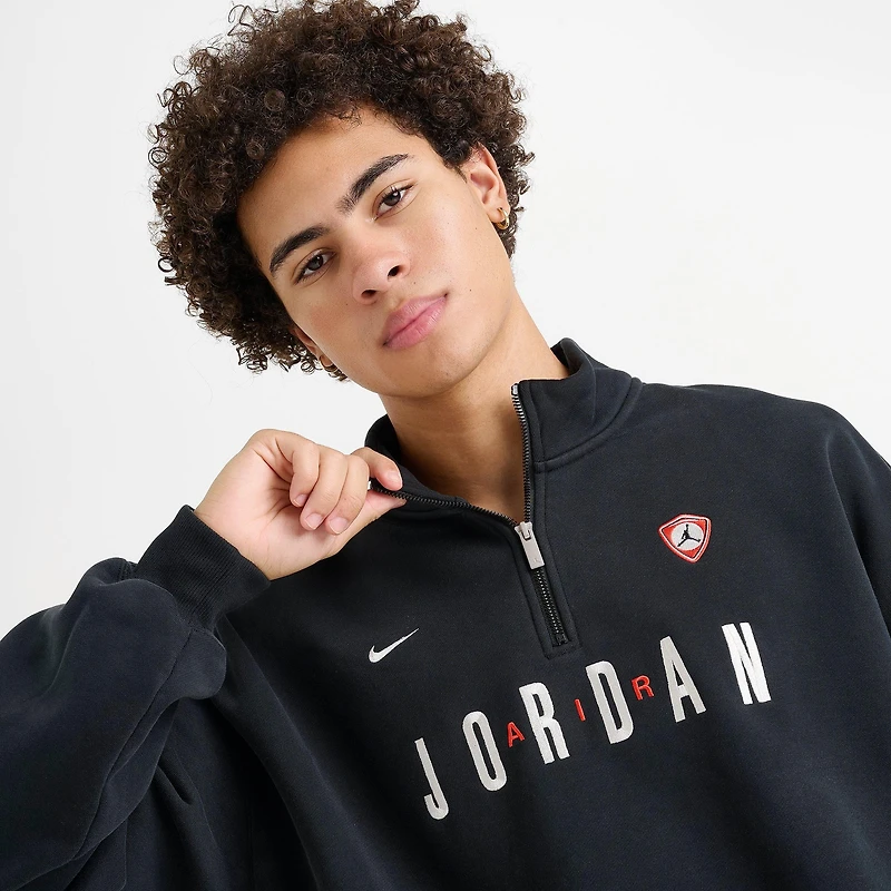 Men's Jordan Flight Graphic Fleece Quarter-Zip Pullover Top