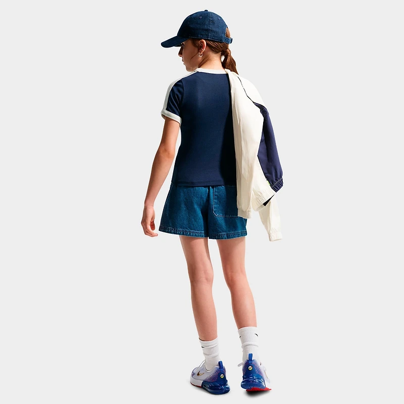 Girls' Big Kids' Nike Sportswear Ribbed Short-Sleeve Top