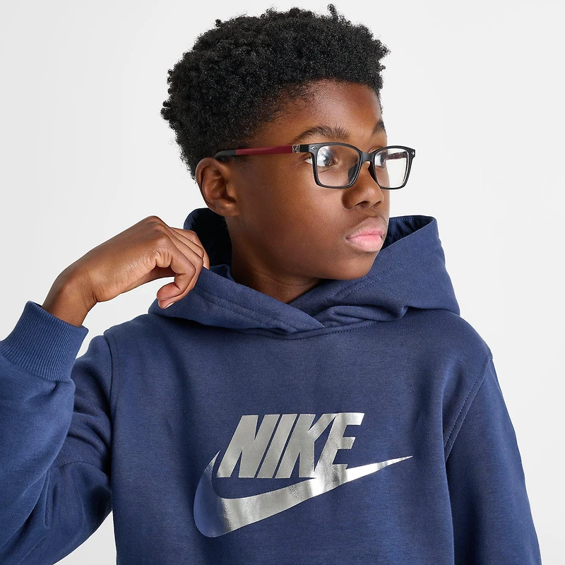 Big Kids' Nike Sportswear Club Fleece Foil Pullover Hoodie
