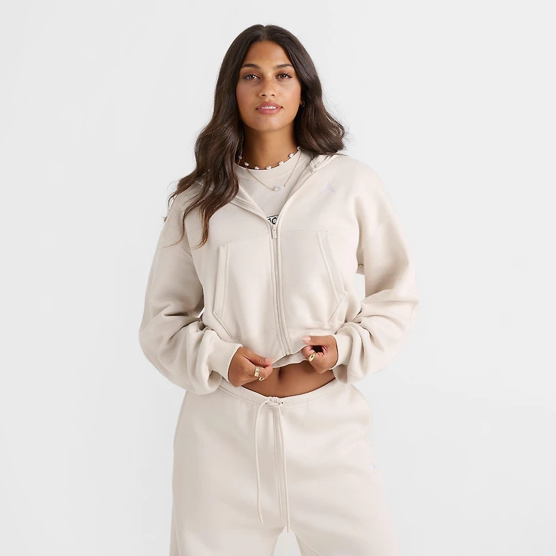 Women's Jordan Brooklyn Fleece Cropped Full-Zip Hoodie