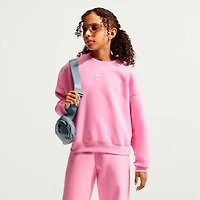Girls' Big Kids' Nike Sportswear Studio Boxy Fleece Crewneck Sweatshirt