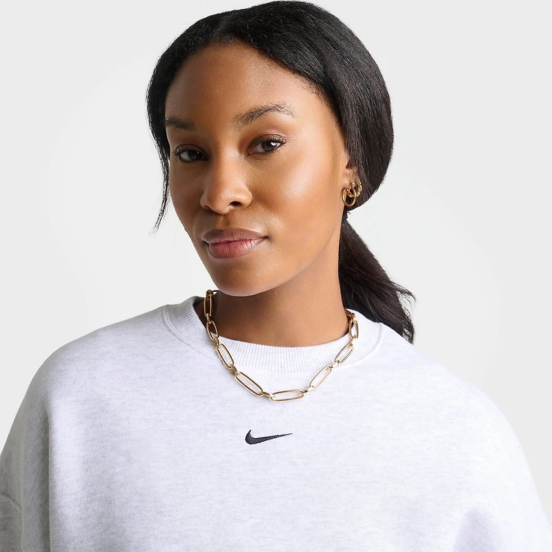 Women's Nike Studio Fleece Medium Weight Oversized Cropped Crewneck Sweatshirt