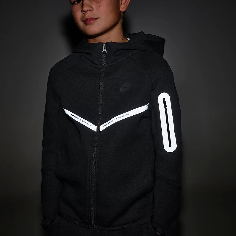 Boys' Big Kids' Nike Sportswear Tech Fleece Reflective Full-Zip Hoodie