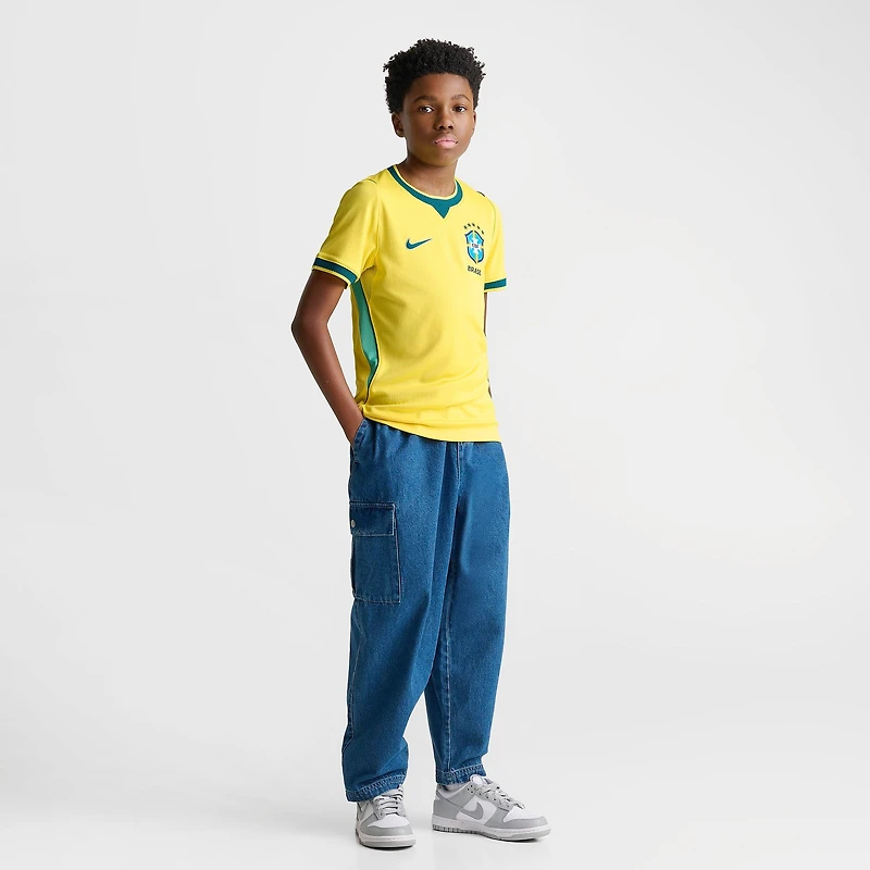 Big Kids' Nike Brazil 26 Stadium Home Dri-FIT Replica Soccer Jersey