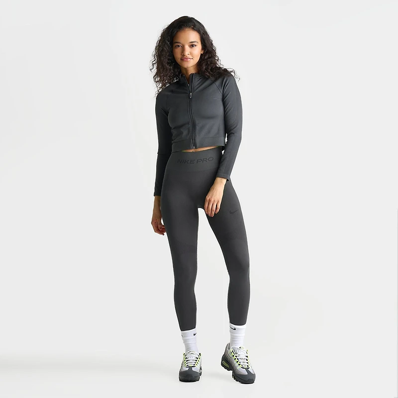 Women's Nike Pro Seamless Cropped Full-Zip Training Top