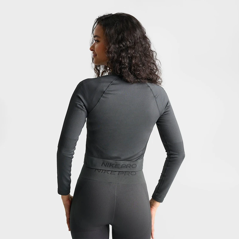 Women's Nike Pro Seamless Cropped Full-Zip Training Top