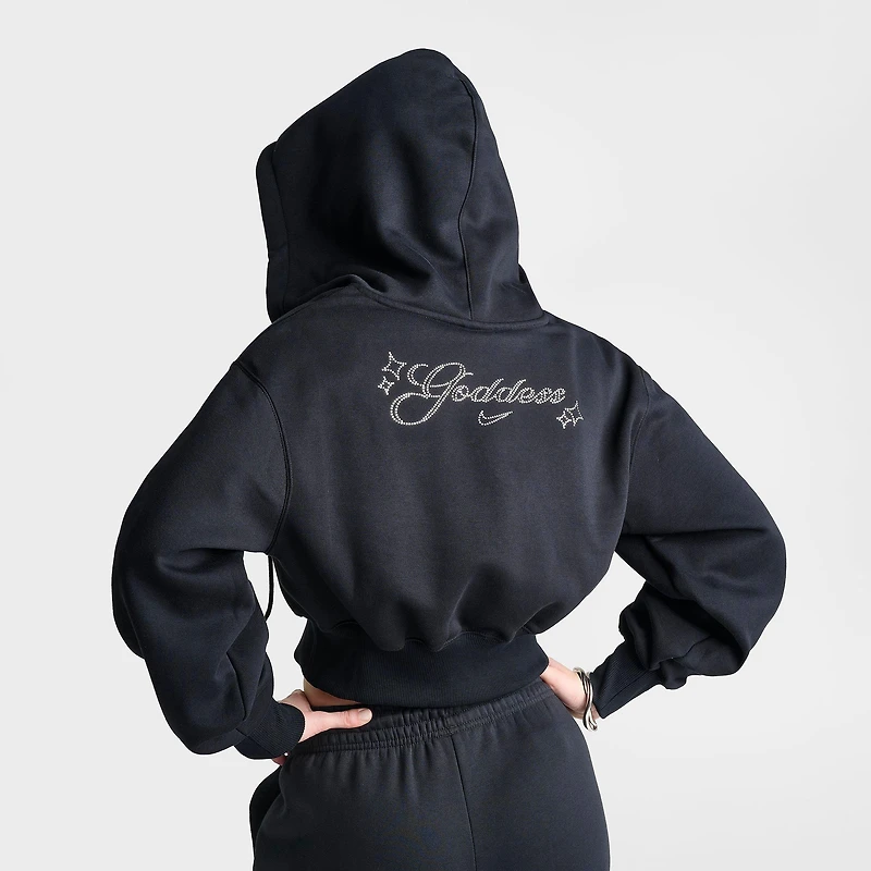 Women's Nike Sportswear Phoenix Fleece Goddess Cropped Full-Zip Hoodie