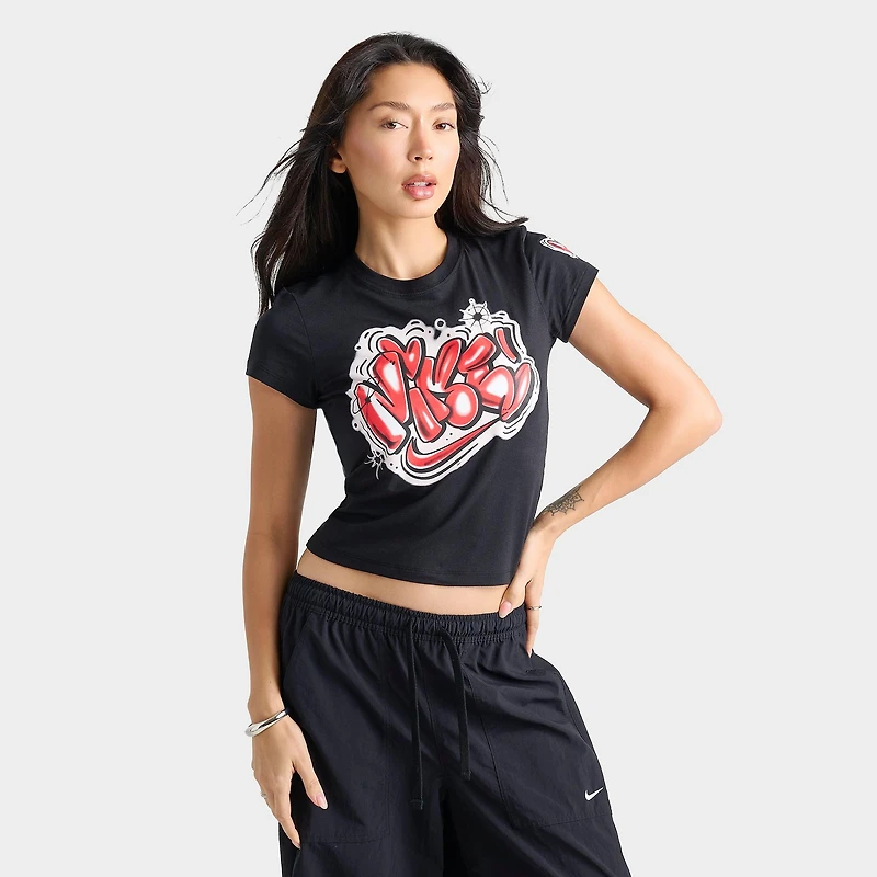 Women's Nike Sportswear Chill Knit Airbrushed Slim Cropped T-Shirt