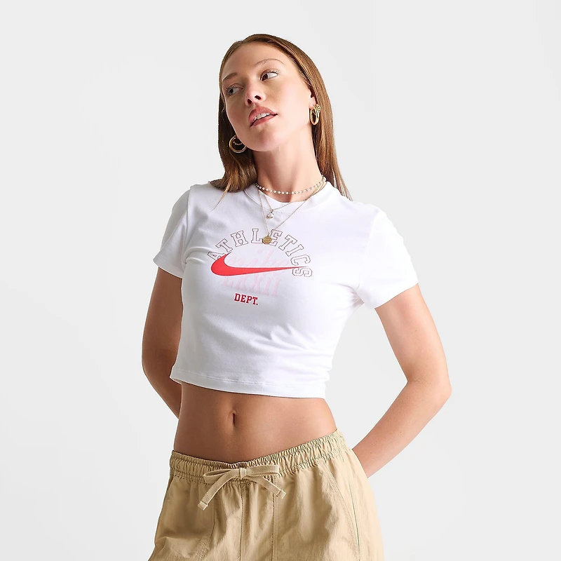 Women's Nike Sportswear Chill Knit Athletics Dept. Slim Cropped T-Shirt