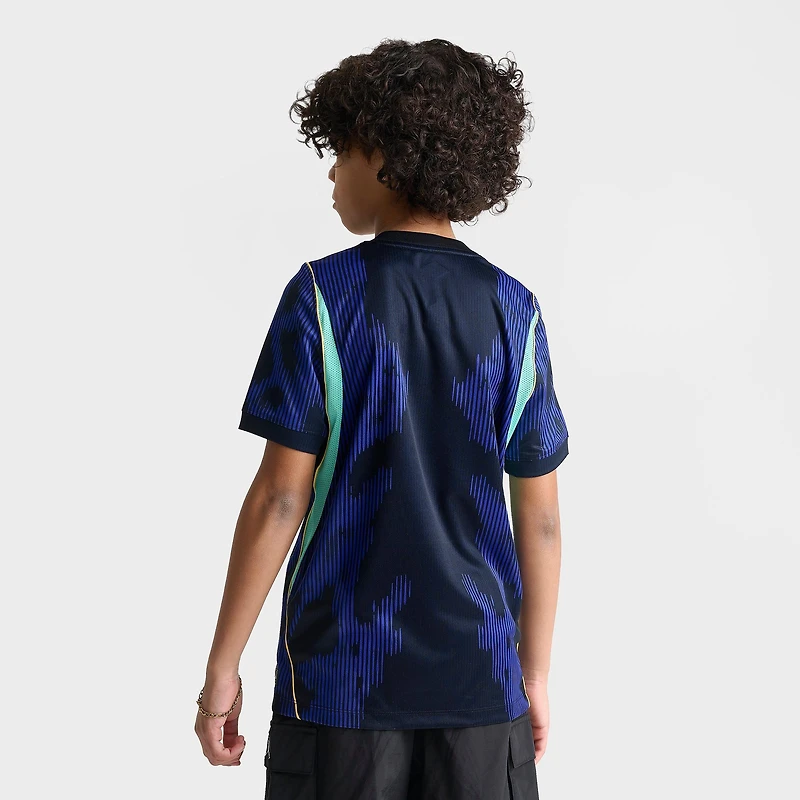 Big Kids' Jordan Brazil 26 Stadium Away Dri-FIT Replica Soccer Jersey