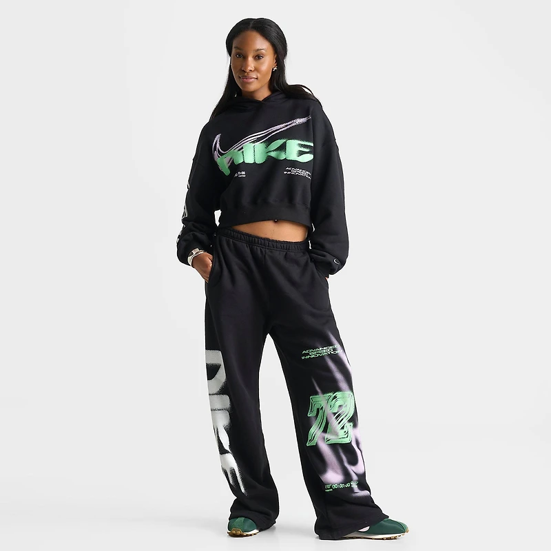 Women's Nike Studio Fleece Medium-Weight Oversized Straight-Leg Graphic Pants