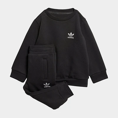 Infant and Toddler adidas Originals Trefoil Crewneck Sweater Jogger Pants Set