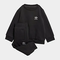 Infant and Toddler adidas Originals Trefoil Crewneck Sweater Jogger Pants Set