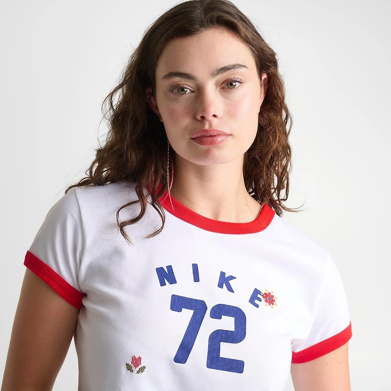 Women's Nike Sportswear Floral Cropped Ringer T-Shirt
