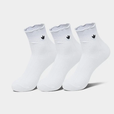 Women's adidas Originals Ruffle Quarter Socks (3-Pack)