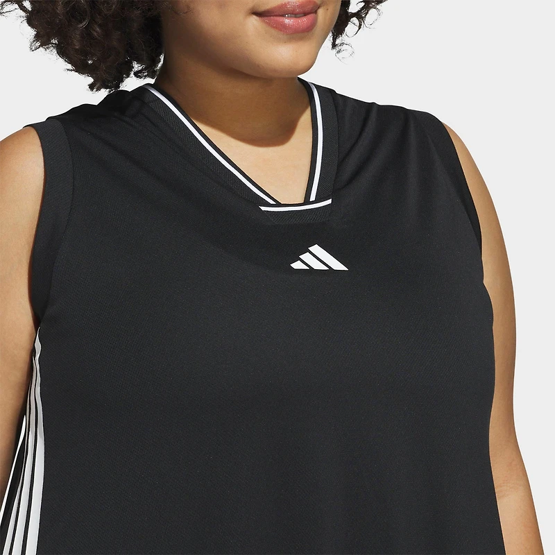 Women's adidas Tiro Cut 3-Stripes Soft Mesh Long Dress (Plus Size)