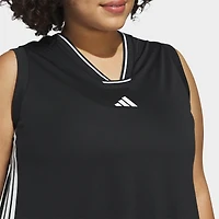 Women's adidas Tiro Cut 3-Stripes Soft Mesh Long Dress (Plus Size)