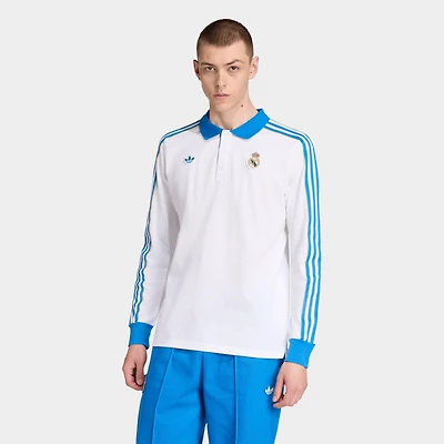 Men's adidas Real Madrid Terrace Icons Long-Sleeve Polo Shirt