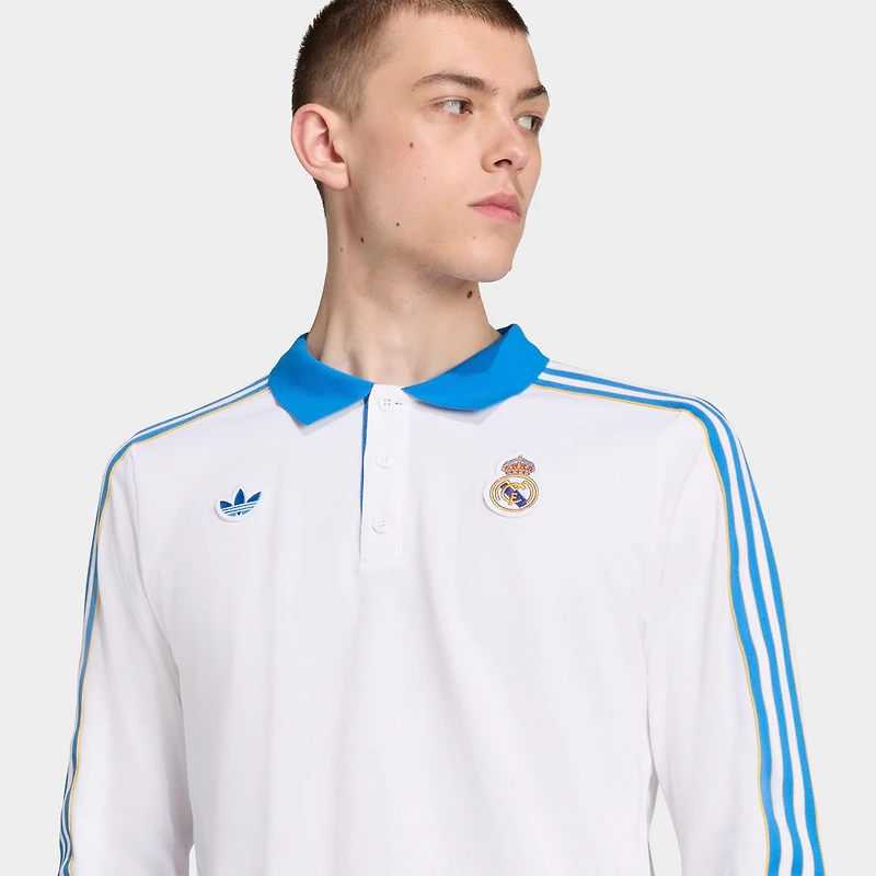 Men's adidas Real Madrid Terrace Icons Long-Sleeve Polo Shirt