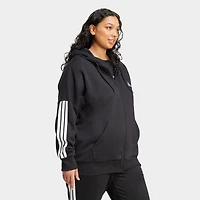 Women's adidas Essentials 3-Stripes Fleece Full-Zip Hoodie (Plus Size)