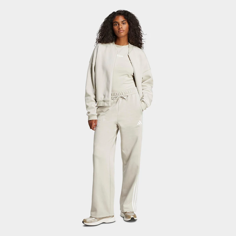 Women's adidas Essentials 3-Stripes Fleece Open Hem Pants