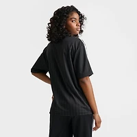 Women's adidas Originals 3 Stripes Oversized Soccer Jersey T-Shirt