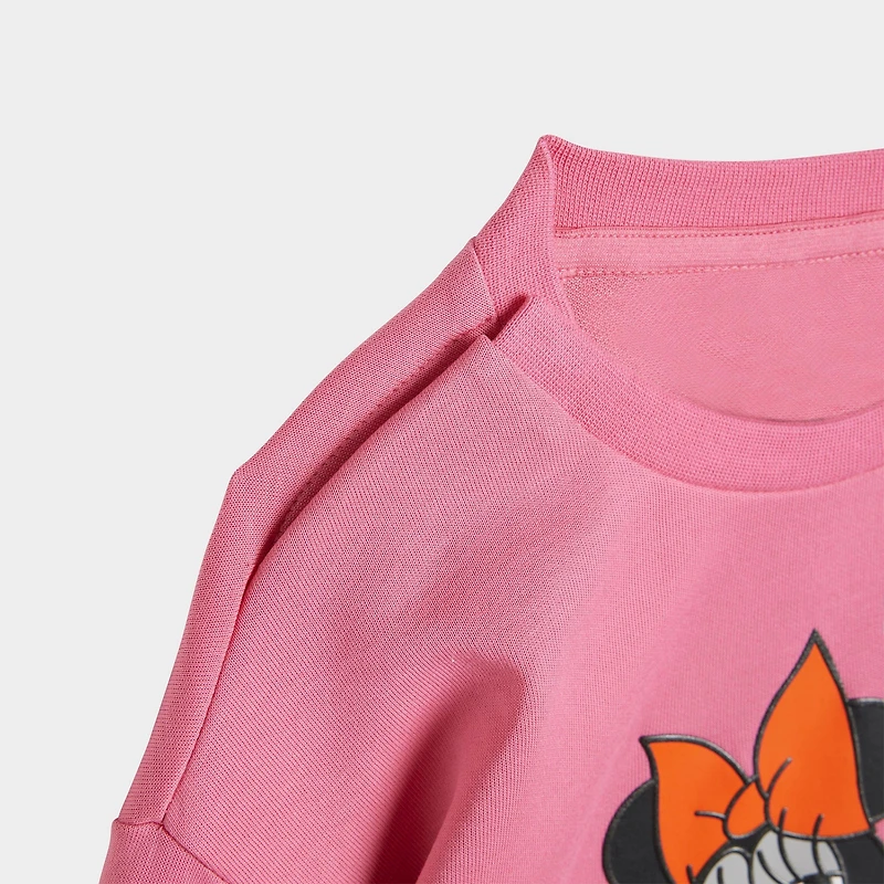 Girls' Infant and Toddler adidas x Disney Minnie Mouse Crewneck Sweater Joggers Pants Set