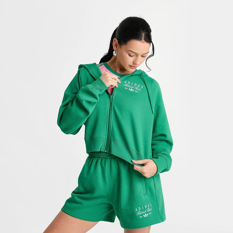 Women's adidas Originals Island Cropped Full-ZIp Hoodie