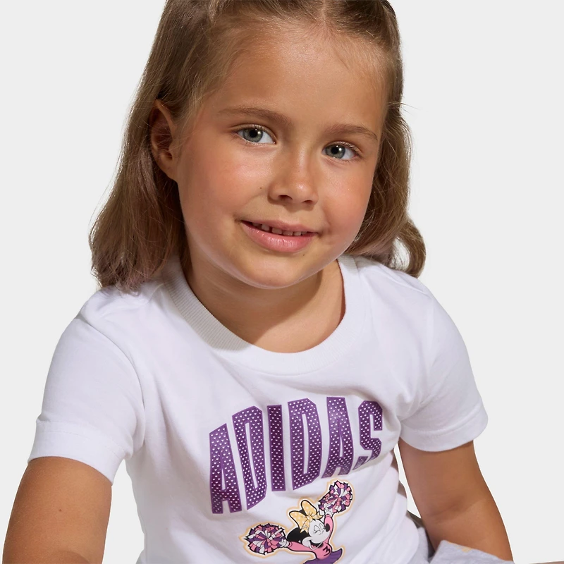 Toddler and Little Girls' adidas x Disney Minnie Mouse T-Shirt Shorts Set
