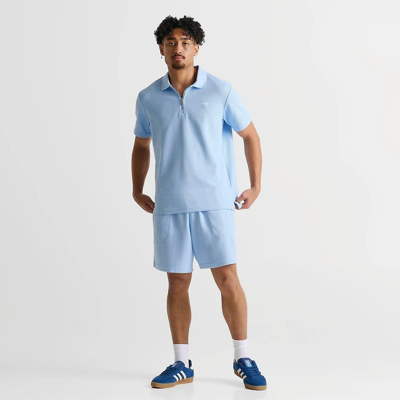Men's adidas Originals Trefoil Essentials Waffle Zip Polo Shirt