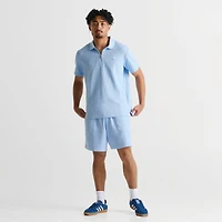 Men's adidas Originals Trefoil Essentials Waffle Zip Polo Shirt