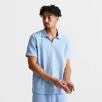 Men's adidas Originals Trefoil Essentials Waffle Zip Polo Shirt