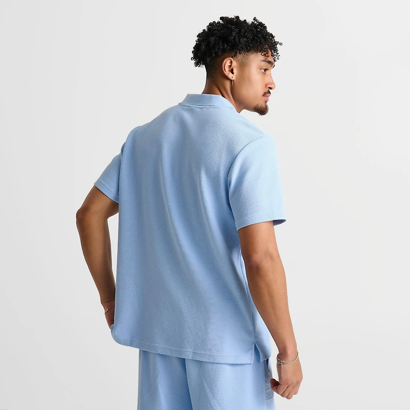 Men's adidas Originals Trefoil Essentials Waffle Zip Polo Shirt