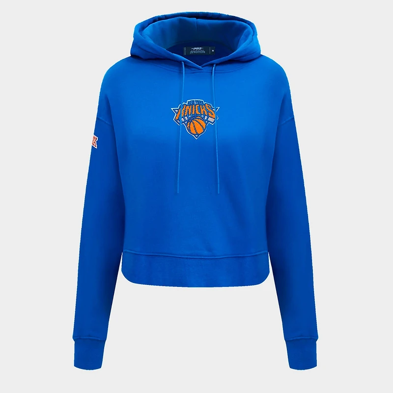 Women's Pro Standard New York Knicks NBA Classic Fleece Cropped Pullover Hoodie