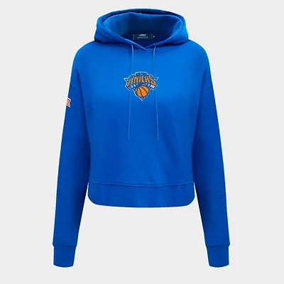 Women's Pro Standard New York Knicks NBA Classic Fleece Cropped Pullover Hoodie